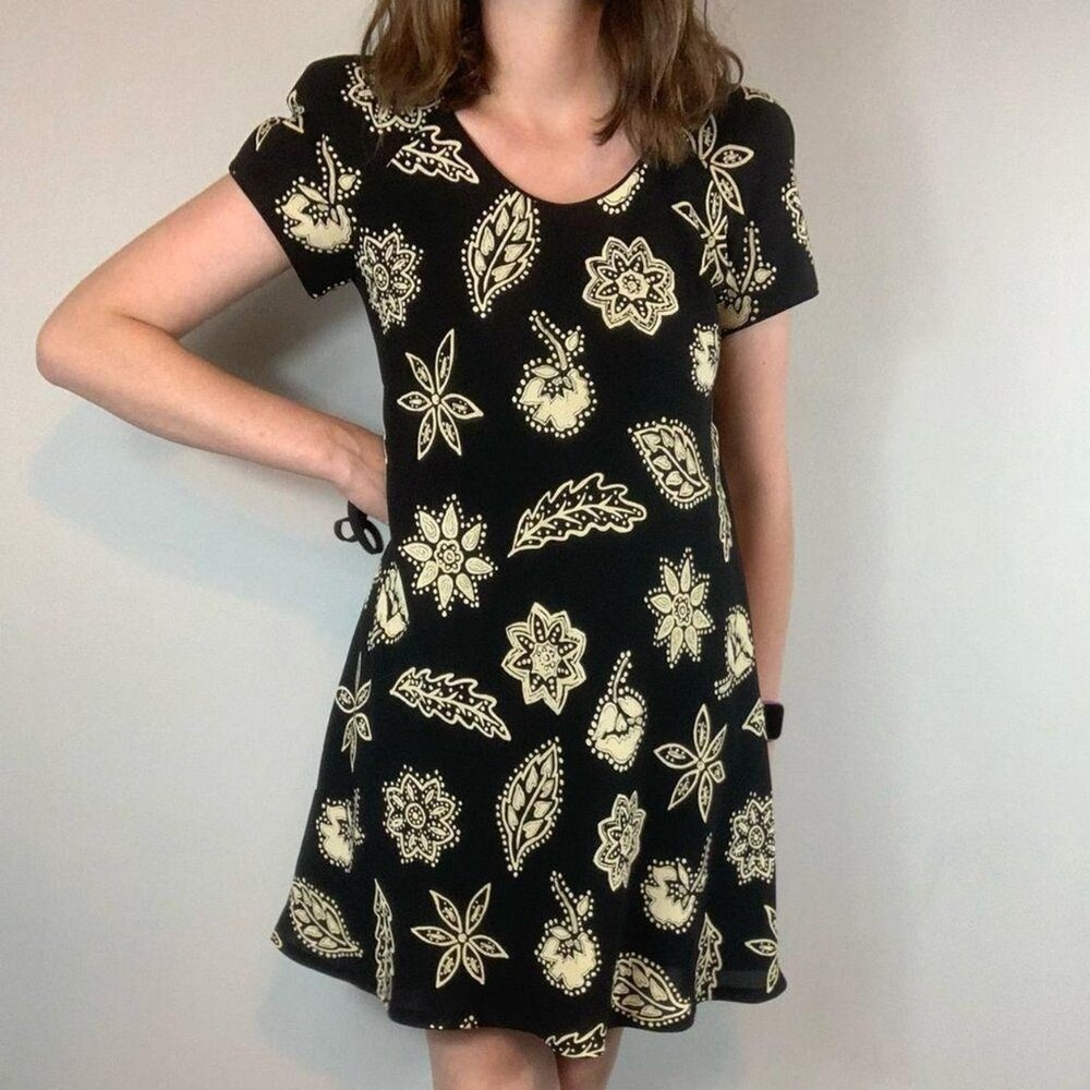 LIZ CLAIBORNE | Black Floral Dress Sz 2P